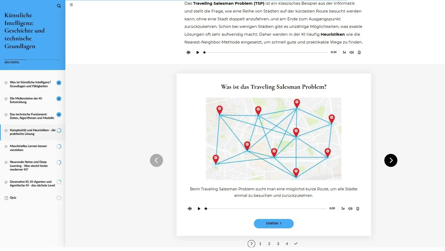 Screenshot aus dem ICDL eLearning Kurs KI aus dem Kapitelabschnitt "Technische Grundlagen"