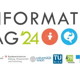 Informatiktag '24 Sujet und alle Logos: OCG, BMBWF, UniWien, TU Wien, KPH Wien, PH NÖ, PH Wien