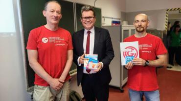 Wilfried Baumann, OCG, Bildungsminister Martin Polaschek und Martin Kandlhofer, OCG 